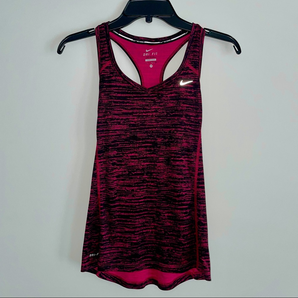 Nike Dri-Fit NikeMiler Reflective Tank Hot Pink Black - XS